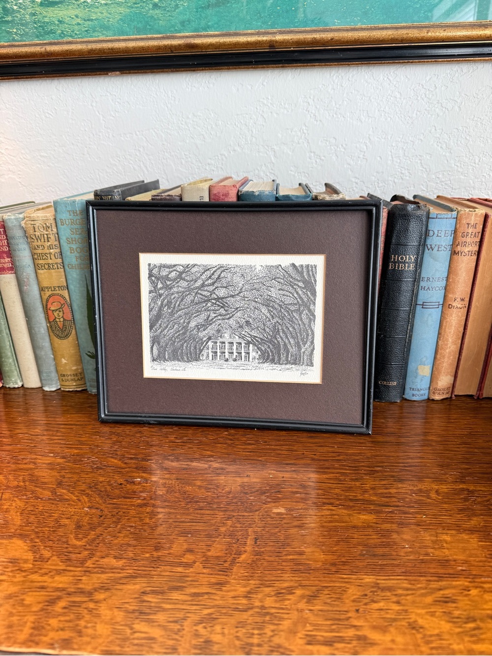 Vintage Oak Alley Plantation Giclée Print – Signed, Matted, Framed 8×10 - Picture 6 of 17